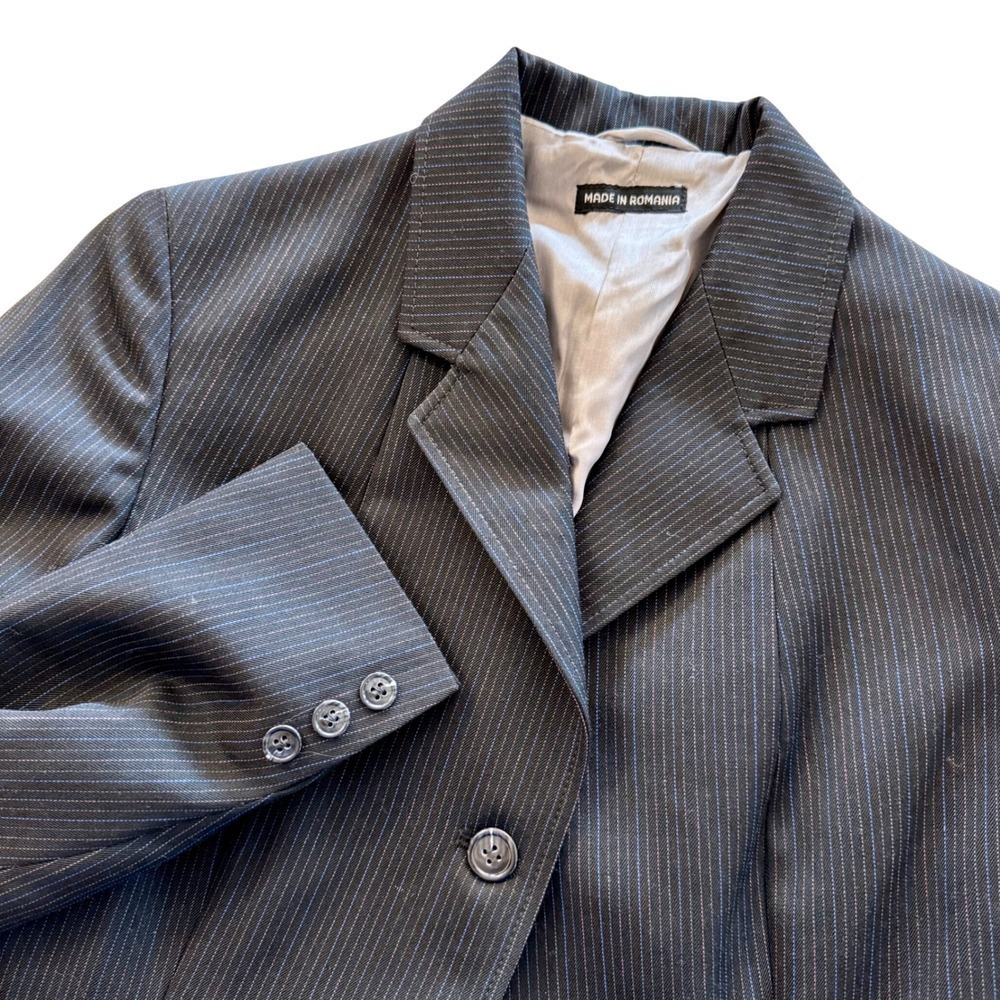 Vintage Equestrian Correct Riding Apparel Pinstripe Blazer Jacket Black 14L